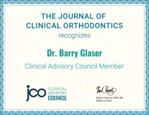 The Journal of Clinical Orthodontics Certificate for Clinical Advisory Council Member